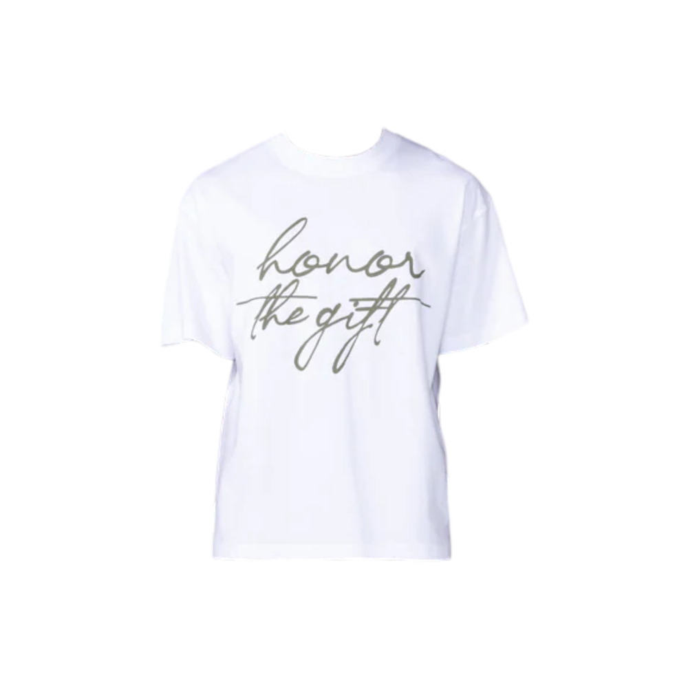 Honor The Gift Script Tee 'White' - image 3
